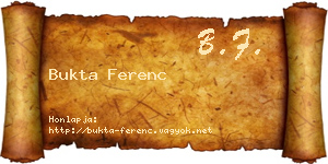 Bukta Ferenc névjegykártya